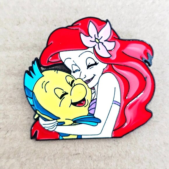 Ariel Flounder Enamel Pin The Little Mermaid Disney Fan Art Collector Cartoon - Picture 1 of 3